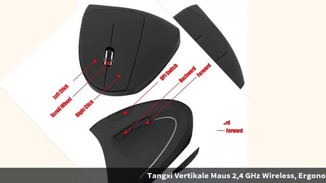 Test Tangxi Vertikale Maus 2,4 GHz Wireless, Ergonomic Mouse Drahtlose,vertikale optische  🅥