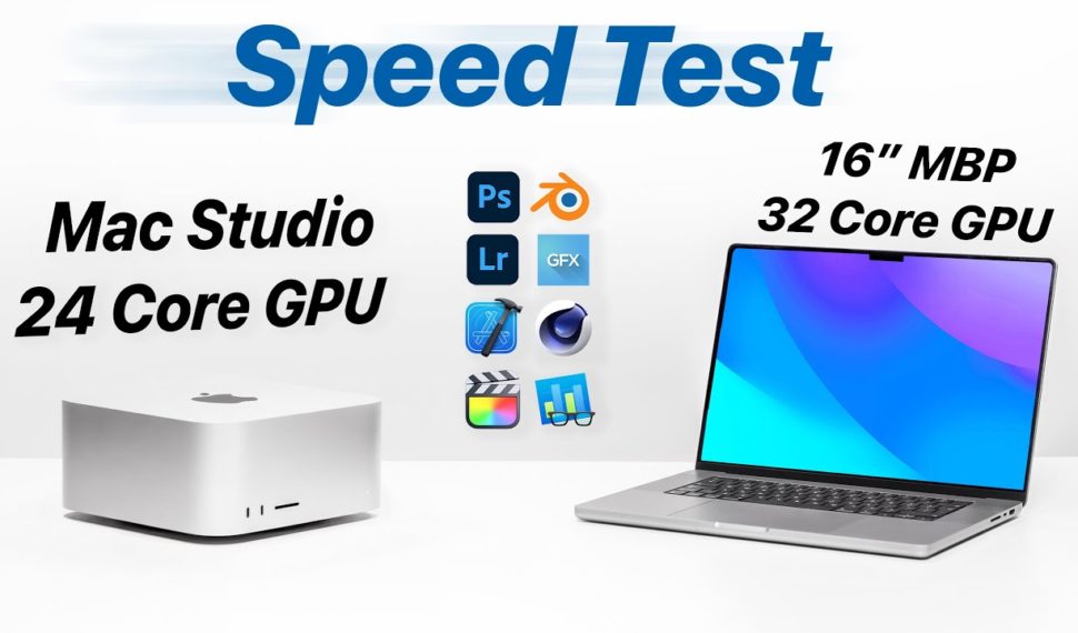 Mac Studio (Base) vs MacBook Pro 16 (M1 Max) – SPEED Test!