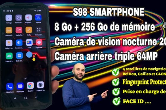 S98 SMARTPHONE 8 Go + 256 Go de mémoire Caméra de vision nocturne 20MP | Caméra arrière triple 64MP